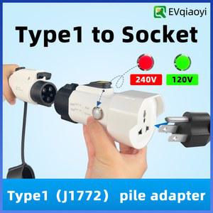 휴대용 SAE J1772 수 플러그 - 220V schuko 소켓 NEMA 5 15 20 6 EU UK EV 충전소 어댑터용