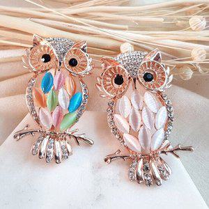 [바이진주리본] 정직한부엉이C / 패션 브로치