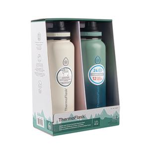 코스트코 써모플라스크 보온병 세트 1.2L x 2PK - 화이트&그린