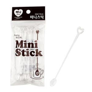 [XB8794KP]일회용 미니 스틱 20개입 클리어 홈카페 스푼
