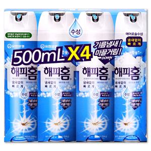 해피홈 에어로졸 수성 무향 500ml 4입