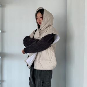 [다잇템] 여자 후디 패딩 퀼팅 그런지 FW 박시핏 베스트