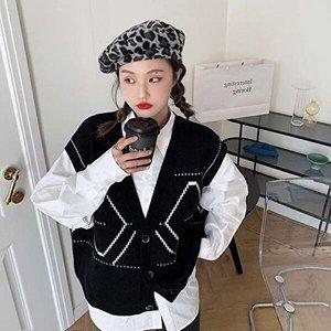 [셀러허브 1][HYIJUVYM_4B]아가일 가디건 브이넥 패턴 여성 니트
