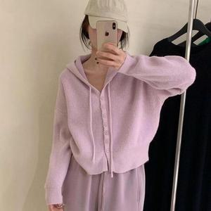 보들보들 후드 숏 가디건