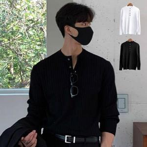 [리빌모아]남자 캐주얼 루즈핏 단추 무지 골지 니트 DMES-KNA-STS14291045