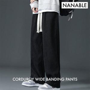 나나블 NANABLE 코듀로이 와이드 밴딩팬츠 골덴 바지 겨울 편한 바지 방한 면바지