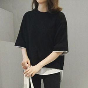 [오노마] ONM 페이크 레이어드 간절기 반팔티 반팔 티셔츠