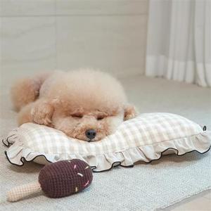 고양이숨숨집 코코 체크 반달 유모차 고양이 강아지베개 일체형