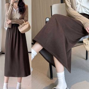 여자 가을 데이트 소개팅 미디 롱 스커트 치마 코디