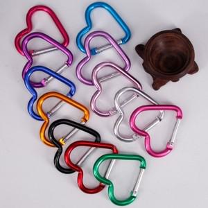 하트 모양의 Carabiner 클립 알루미늄 합금 키 체인 클립 스프링 스냅 후크 캠핑 배낭 클립 헤비 듀티 Cara