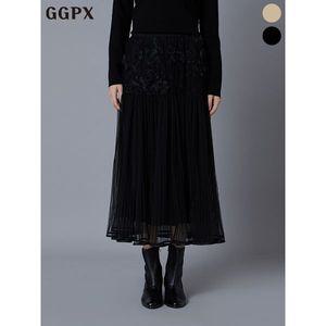 [GGPX]로즈 쉬폰 플리츠 롱 스커트  GP1SK012F _P383253624