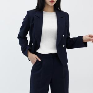 [다잇템] 여자 오버랩 베이직 슬림핏 셋업 편한 자켓
