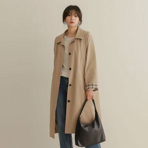 로부 소매 체크 배색 BBY