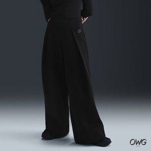 [나이키] 스포츠웨어 테크 플리스 여성 하이웨이스트 플리츠 와이드 팬츠 BLK