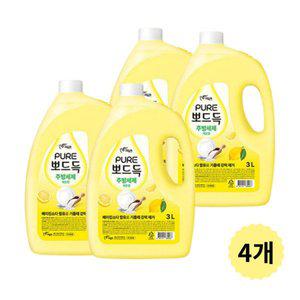 피죤 퓨어 뽀드득 주방세제 레몬향 3L 4개