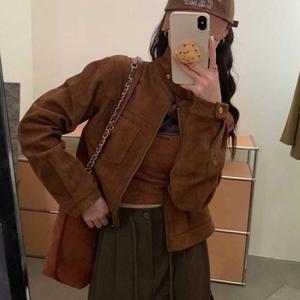 [오노마] ONM 스웨이드 차이나 카라 크롭기장 자켓 겨울 한파 방한