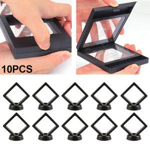 액자 5PCS 3D 플로팅 프레임 홀더 스탠드 박스 70 20mm 클리어 쥬얼리 코인 디스플레이 케이스 귀걸이 보호 방수