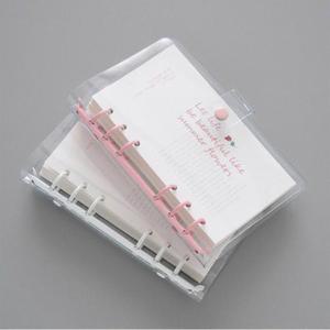 PVC 투명러블 6공 A6 다이어리 바인더 만년 내지포함