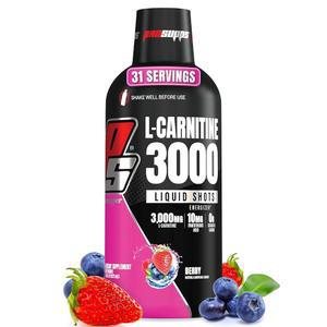 PROSUPPS L-카르니틴 3000 자극제 프리 리퀴드 샷 남성 및 여성용 - 성능 및 근육 회복을 위한 운동 음료 (