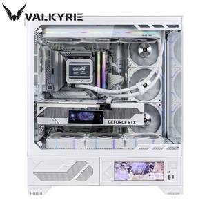 VALKYRIE VK03 ATX 게이밍 PC 케이스, 데스크톱 지원, 360 수냉식 6.2, 터치 스크린, 탈착식 270 ° 바다
