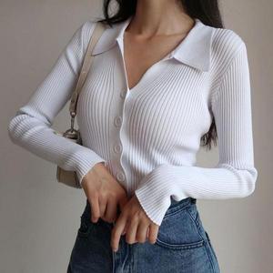 [셀러허브]골지 카라 데일리브이넥 가디건 숏 티셔츠 신축성 핏 (S31570957)
