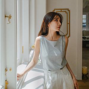 멜로우 쫀쫀소재 보트넥 나시티
