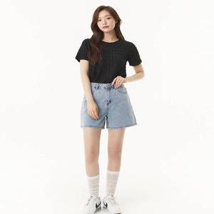 [플라스틱아일랜드]숏 데님 팬츠 PR2DP031