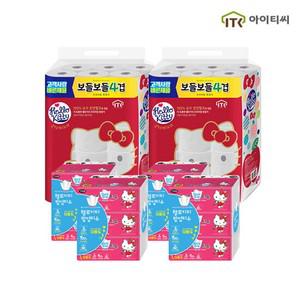 헬로키티 프리미엄 레드세트 (화장지30롤 2팩 + 팝업티슈 12팩)