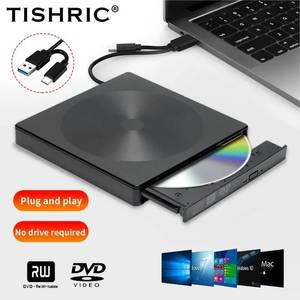 외장ODD TISHRIC DVD 외장 USB 30 리더 CD 플레이어 버너 렉터 녹음기 디스크 드 PC 노트북 노트북용