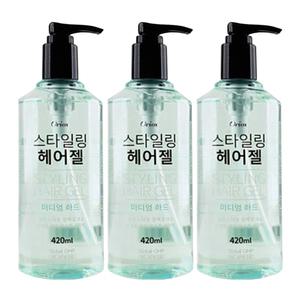오릭스 스타일링 하드 헤어젤 420ml x 3개 헤어 강력 셋팅 고정 젤