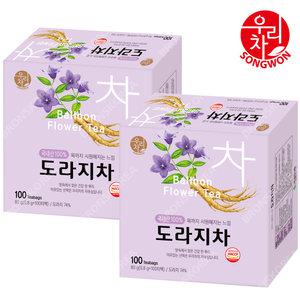 송원식품 도라지차 100T+100T/보이차 보리차 티백 잎차 녹차