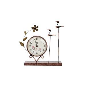 엔틱시계 저소음 장식용탁상시계 솟대꽃시계 국산 황동 핸드메이드 가게 침실 거실장식 인테리어