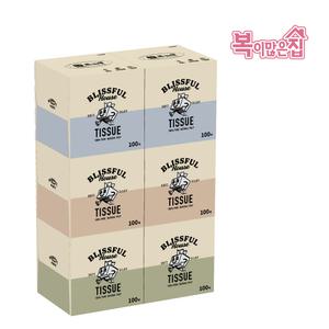 복이많은집 미니 정사각 미용티슈 100매 6입 X 6팩 총36개