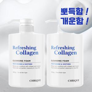세안 후 개운함이 다르다 ! 콜라겐으로 탱글촉촉하게 관리해 주는 [크리크] 리프레싱 콜라겐 딥 클렌징폼 500g x 2개