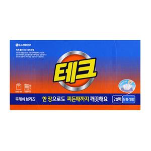 엘지생활건강 테크 간편시트 후레쉬 브리즈 20매