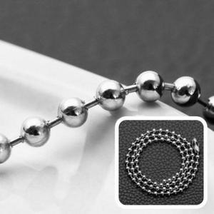 [OFM8563R]목걸이 실버 은볼 3 2mm 써지컬스틸 군번줄