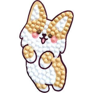 [OFM6QO4T]강아지 웰시코기  키링  보석십자수
