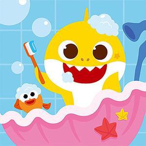 [OFM6Q481]아기상어 목욕시간 보석십자수 이젤세트 20x20