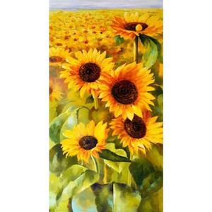 [OFM65RPR]만개 해바라기  패브릭  보석십자수 40x75