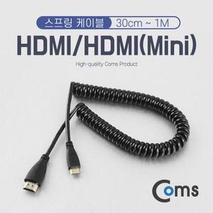 [OFKM7059]미니 HDMI 스프링 케이블 1M