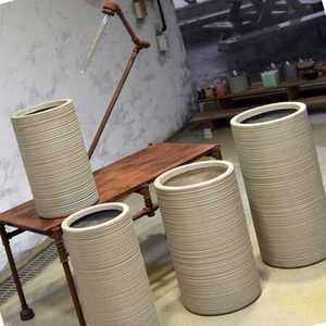 온가지사 원통형 FRP 인테리어화분 24 X40CM 도기화분 원통화분 도자기화분