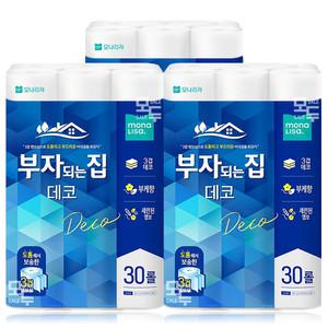 모나리자 부자되는집 데코 3겹 27M 30롤x3팩 /두루마리 휴지