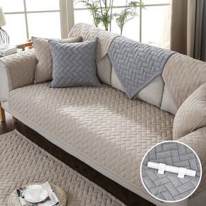 [한빛카페트] 헤링본 퀼팅 순면 소파패드 소파커버 고정형 4인용 70x240cm