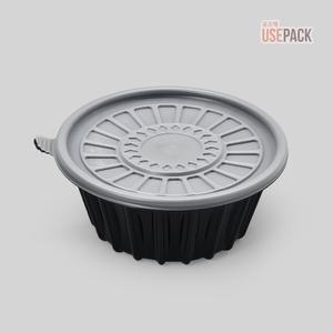 탕용기 EH 195파이 냉면 대 검정 300개 BOX 일회용 포장 배달