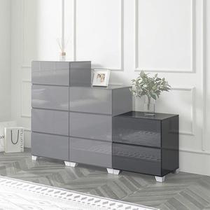 [RGLM67Q2]D44 500 엘라 2단 서랍장 고광택 그레이 SH644