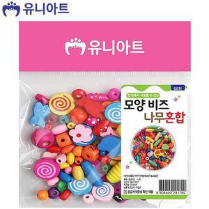 [XBI73J51]유니아트 모양비즈 나무 혼합 G30 기타미술놀이