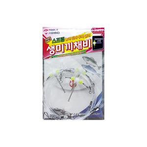 [09피싱]트리플 스프링 생미끼 채비 3개입 외수질채비 광어 농어 우럭 줄꼬임방지 바다낚시