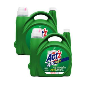 액츠 액체세제 대용량 수퍼클린 찌든때 5.7L 2개 겸용