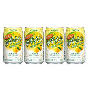 초야 요와나이 유즈슈 350ml X 4캔 일본 CHOYA 유자소다맛