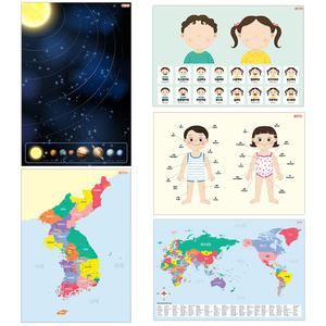 자석나라 자석이 붙는 한국 영문 세계지도 인체 우주 포스터